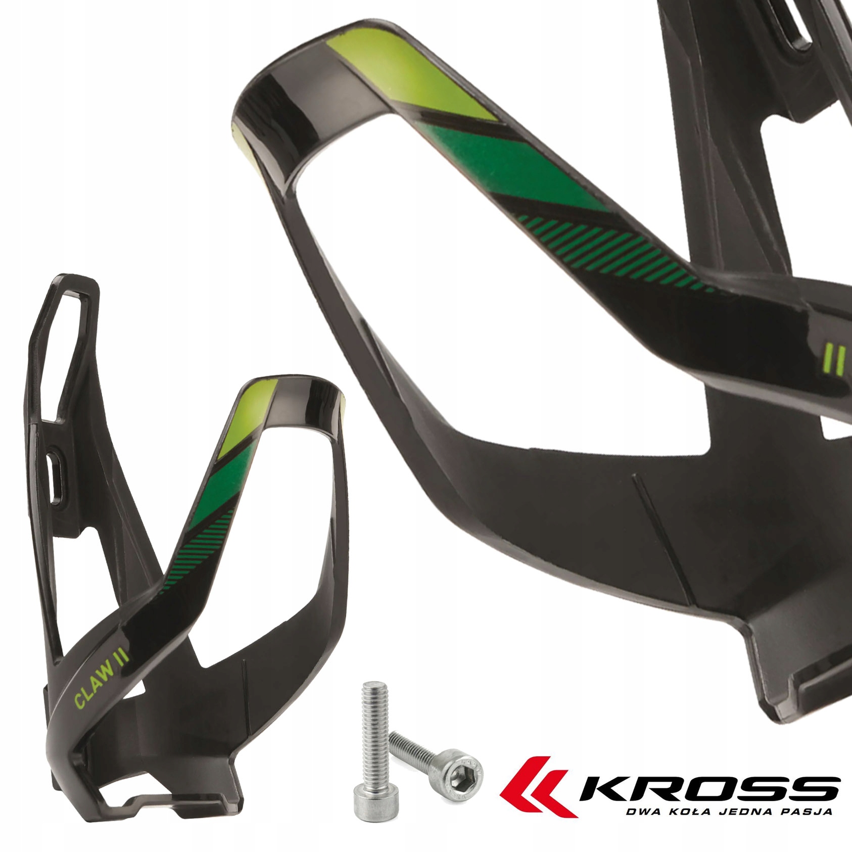 KOSZYK NA BIDON ROWEROWY UCHWYT BIDONU KROSS CLAW II ZIELONY