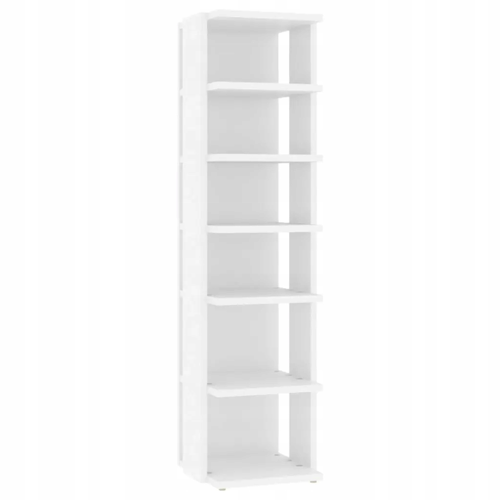 Elegantní botník, bílý, 27,5 x 27 x 102 cm, 6 Polic