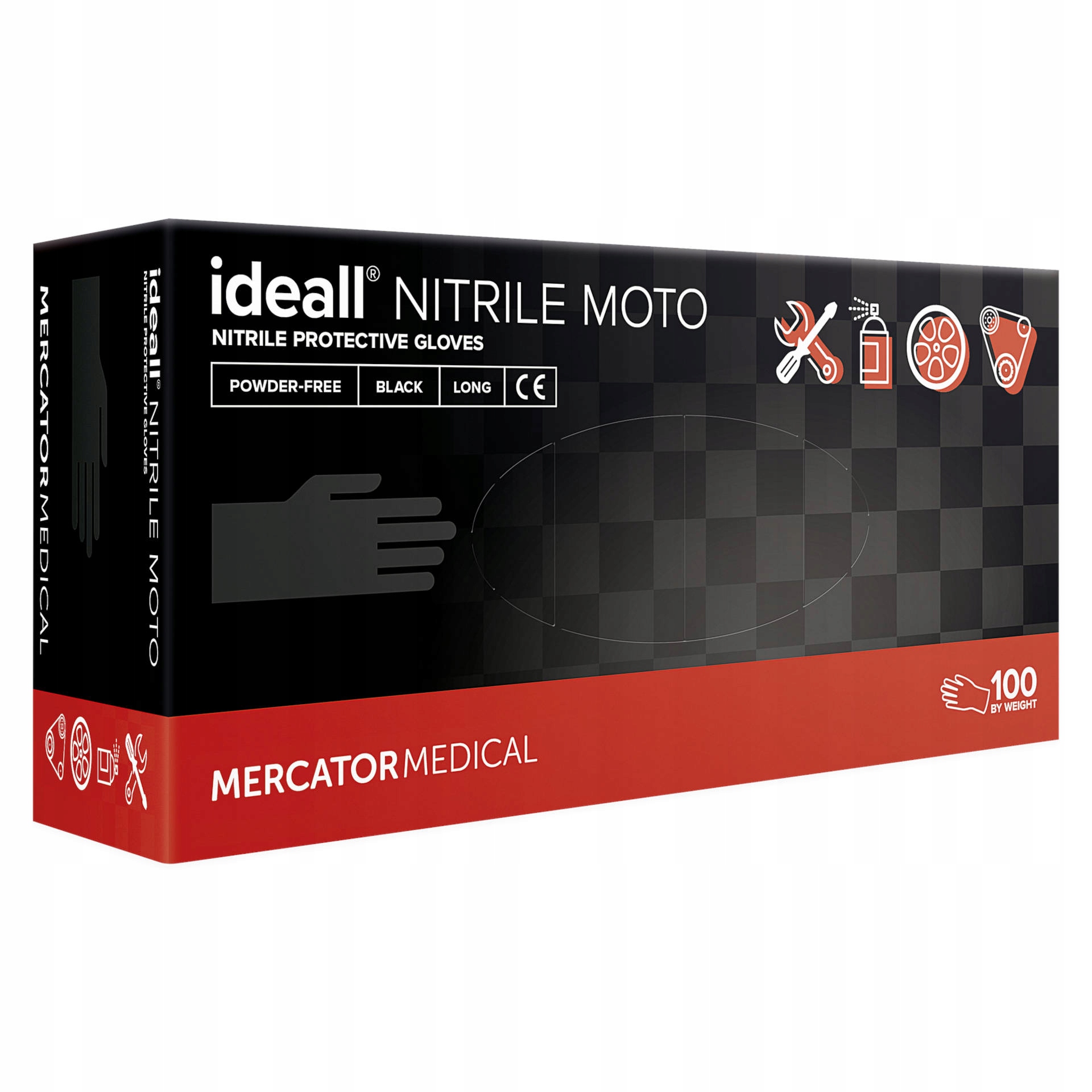 

Mercator Moto Rękawice nitrylowe r.L 100szt.