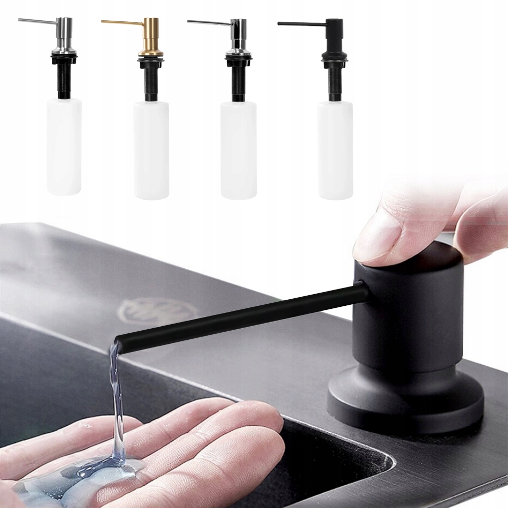 Dozownik Do Płynu CZARNY Dyspenser Pojemnik Na Płyn Do Mycia Naczyń 300ml Marka inna