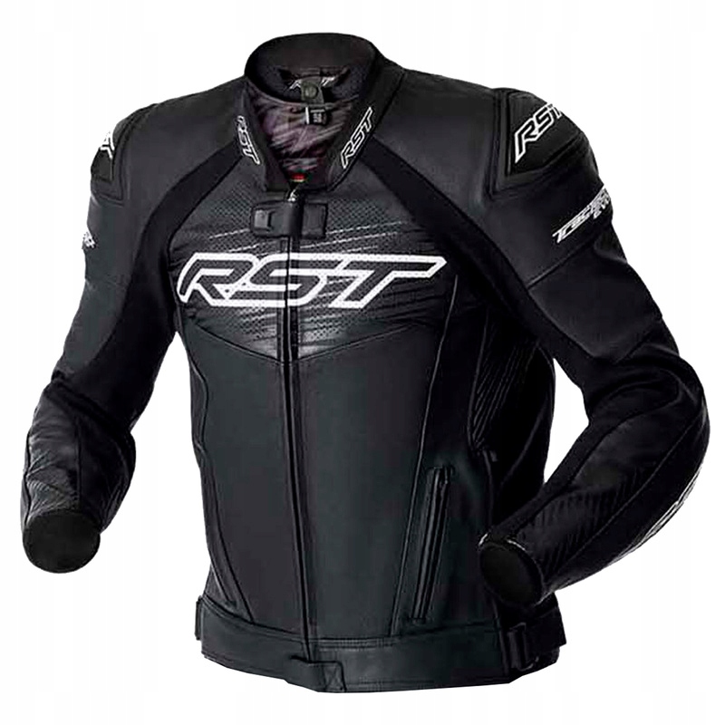 Kožená Motocyklová Bunda Rst Tractech Evo D3O Black White 3XL