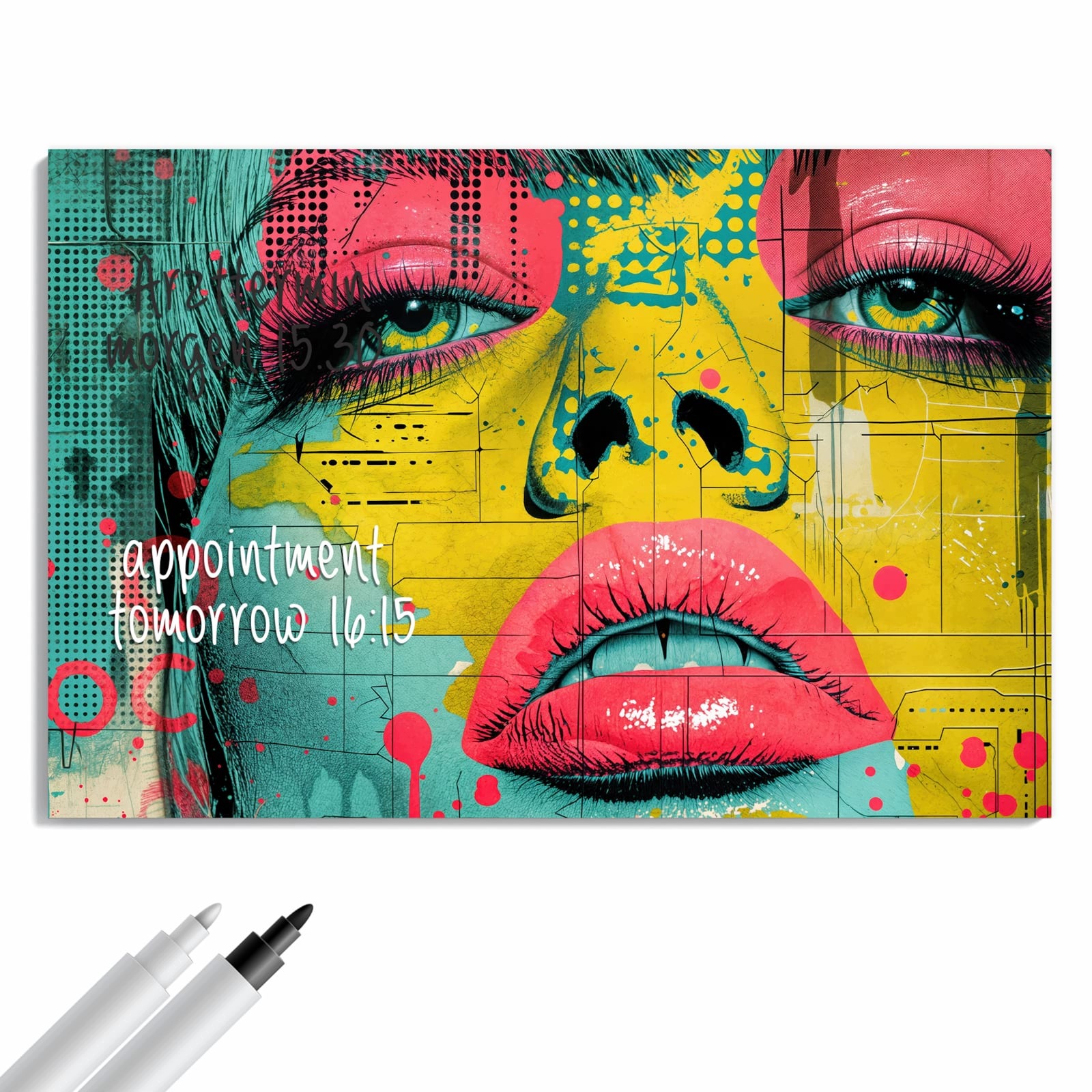 Magnetická tabule Portrét Pop Umění 90 × 60 cm