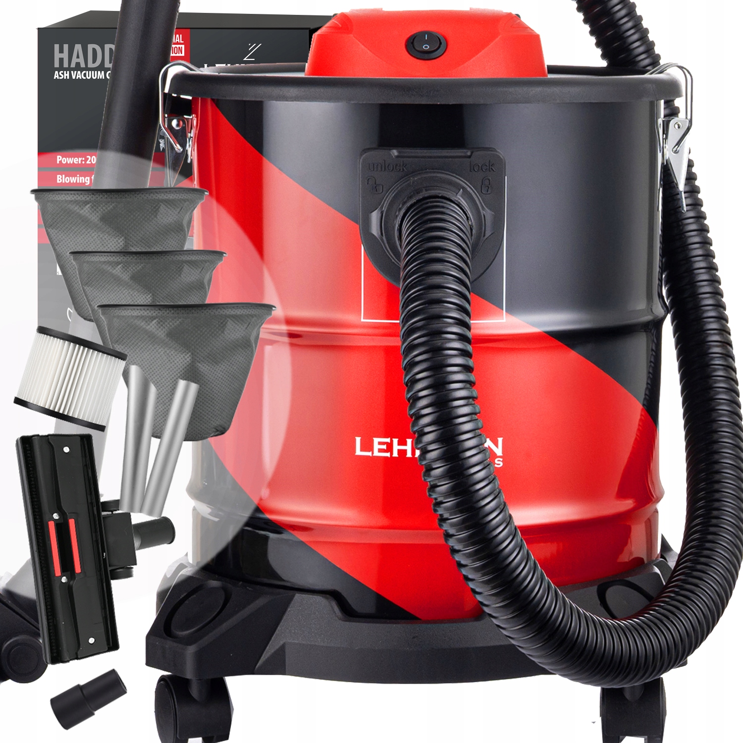 Odkurzacz Przemysłowy Bezworkowy Separator Do Popiołu Kominka Gruzu 2000W