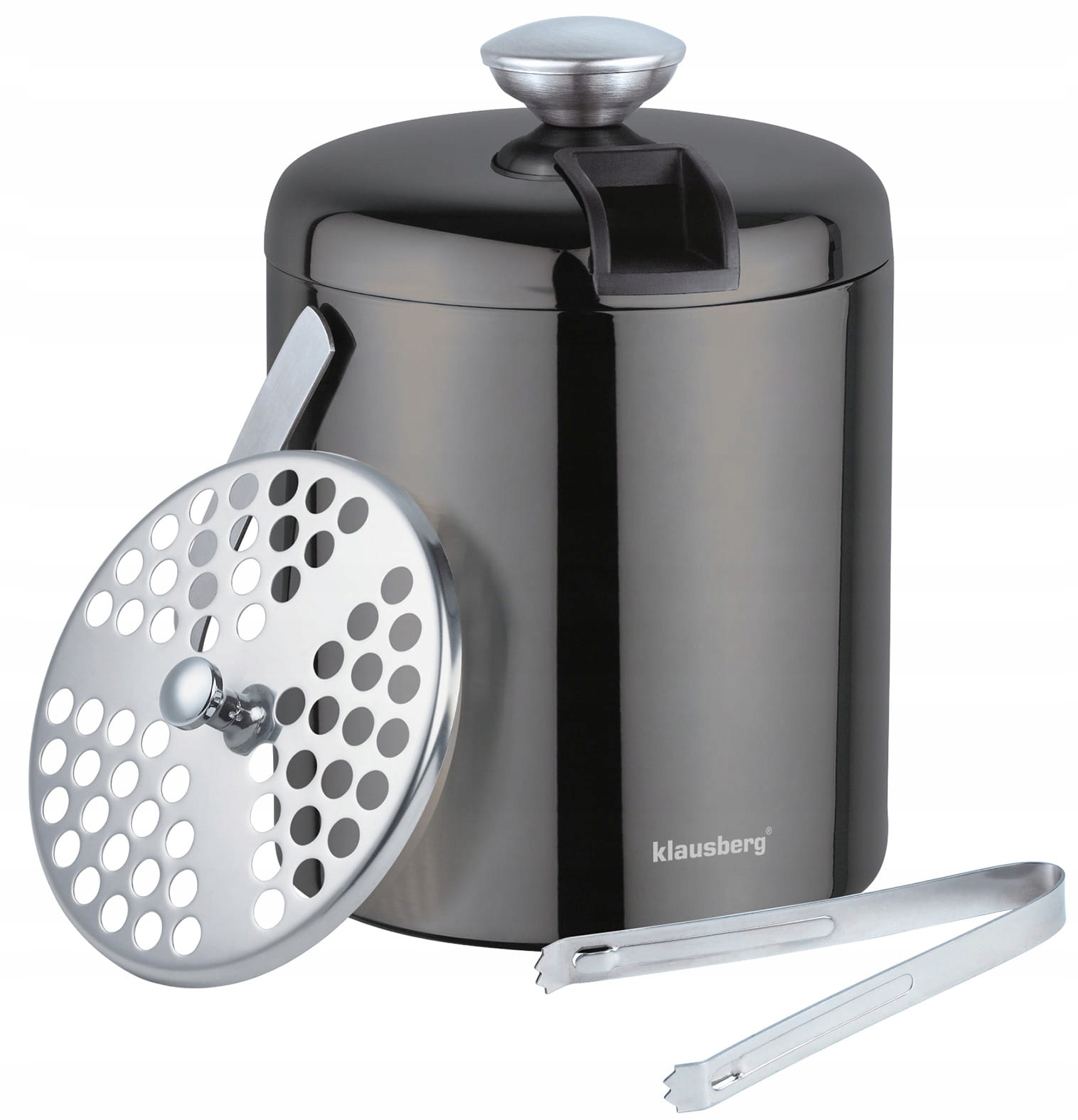 Kbelík na led 1.3 l kleště nádoba na kostky ledu Klausberg Grafit 7656