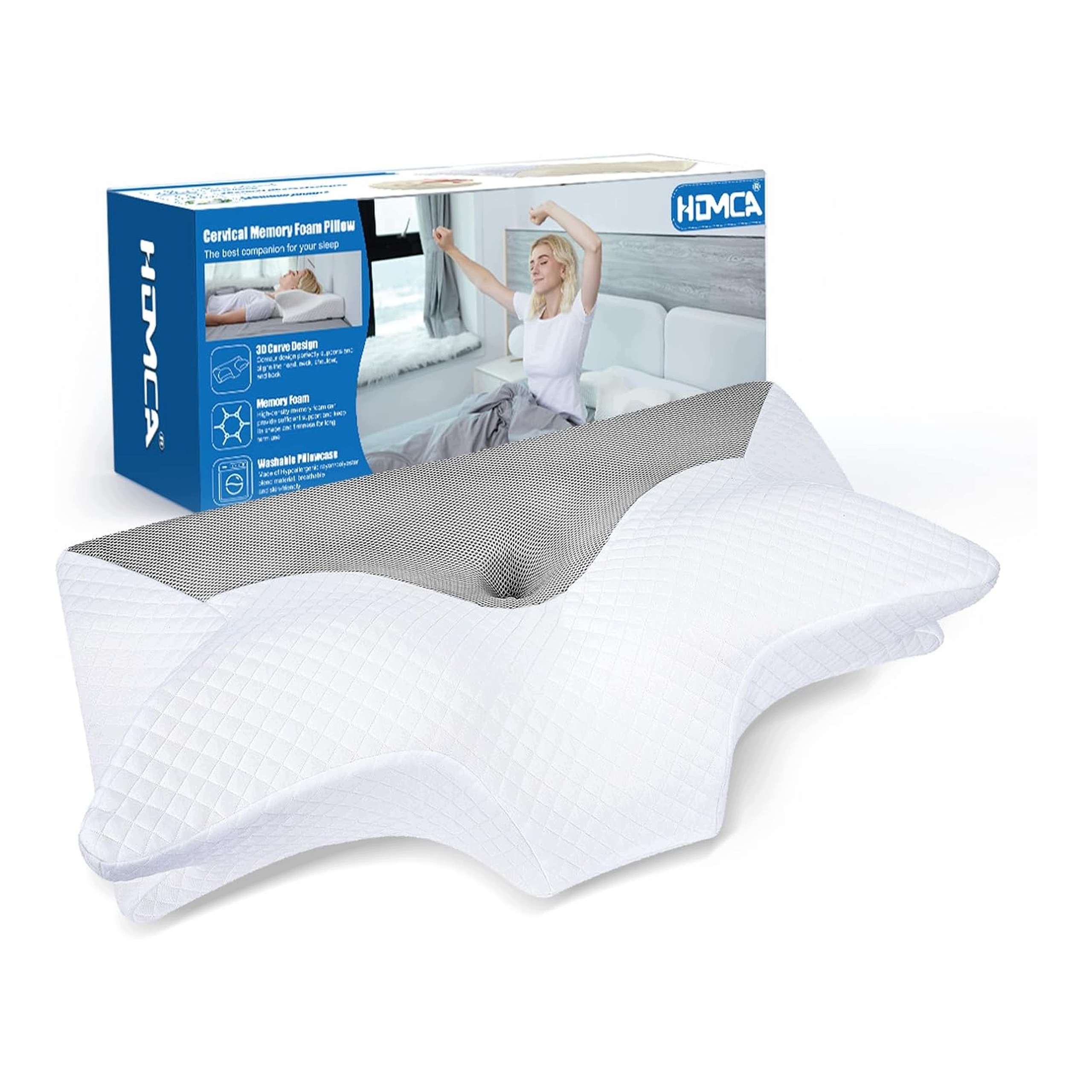 Poduszka ortopedyczna z pianki memory do szyi 70x40x8,5/14 cm ergonomiczna