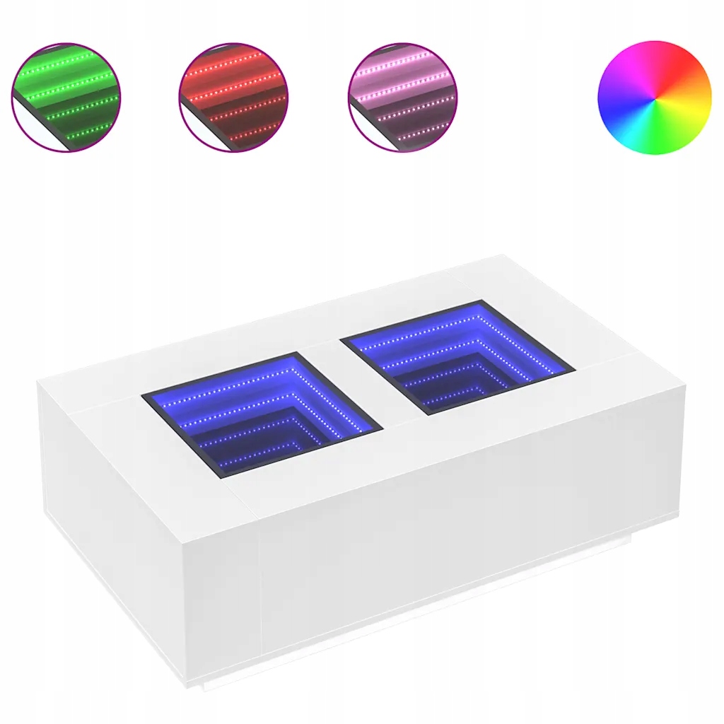 Led konferenční stolek Infinity 116x69x40 cm bílý