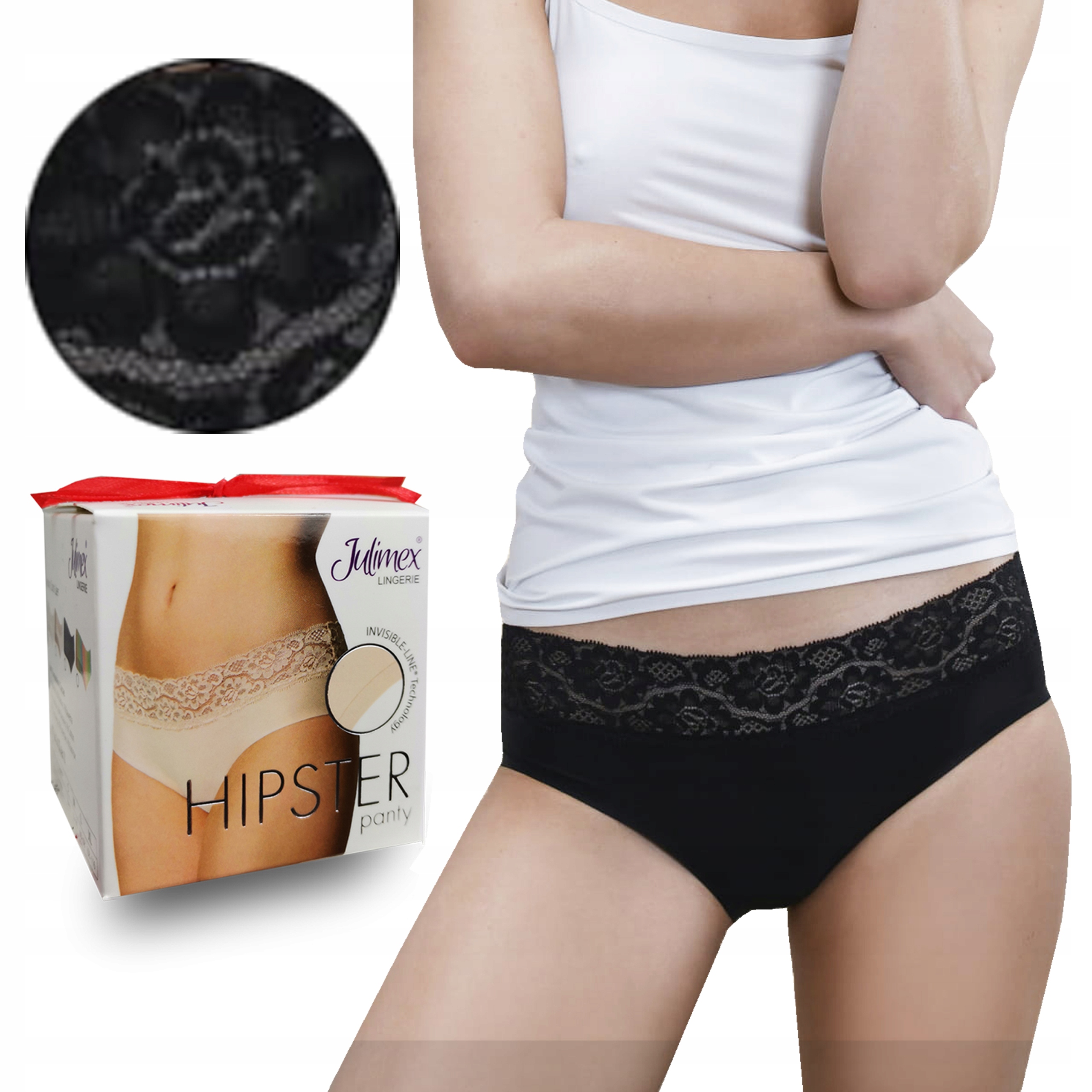 

Julimex Hipster Bezszwowe Figi Classic Czarny M