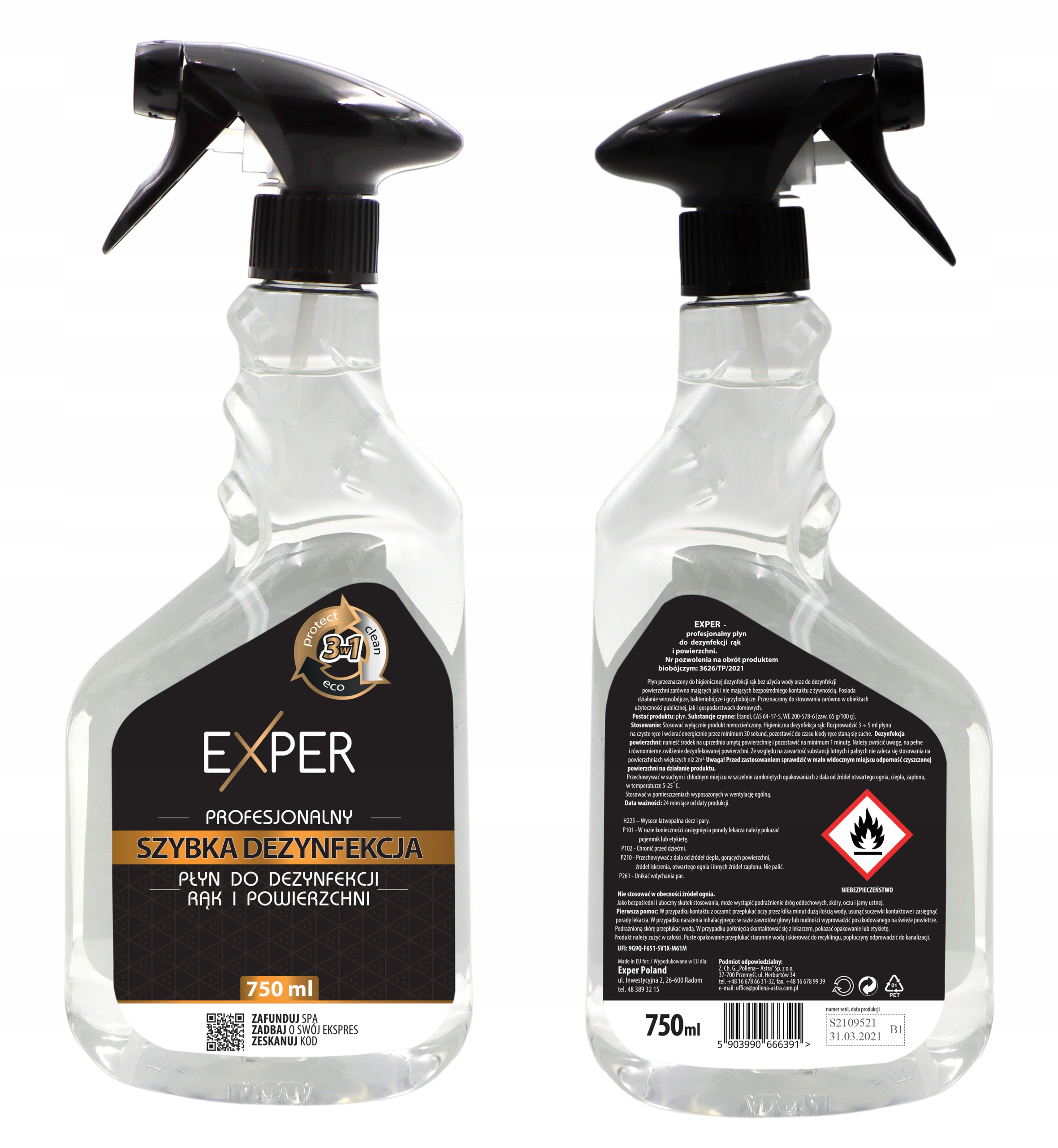 

Exper Profesjonalny Płyn Szybka Dezynfekcja 750ML