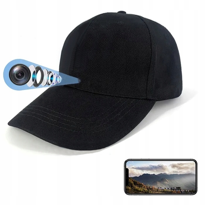 Skrytá Mini Špionážna Kamera V Šiltke Full Hd 1080P Wifi