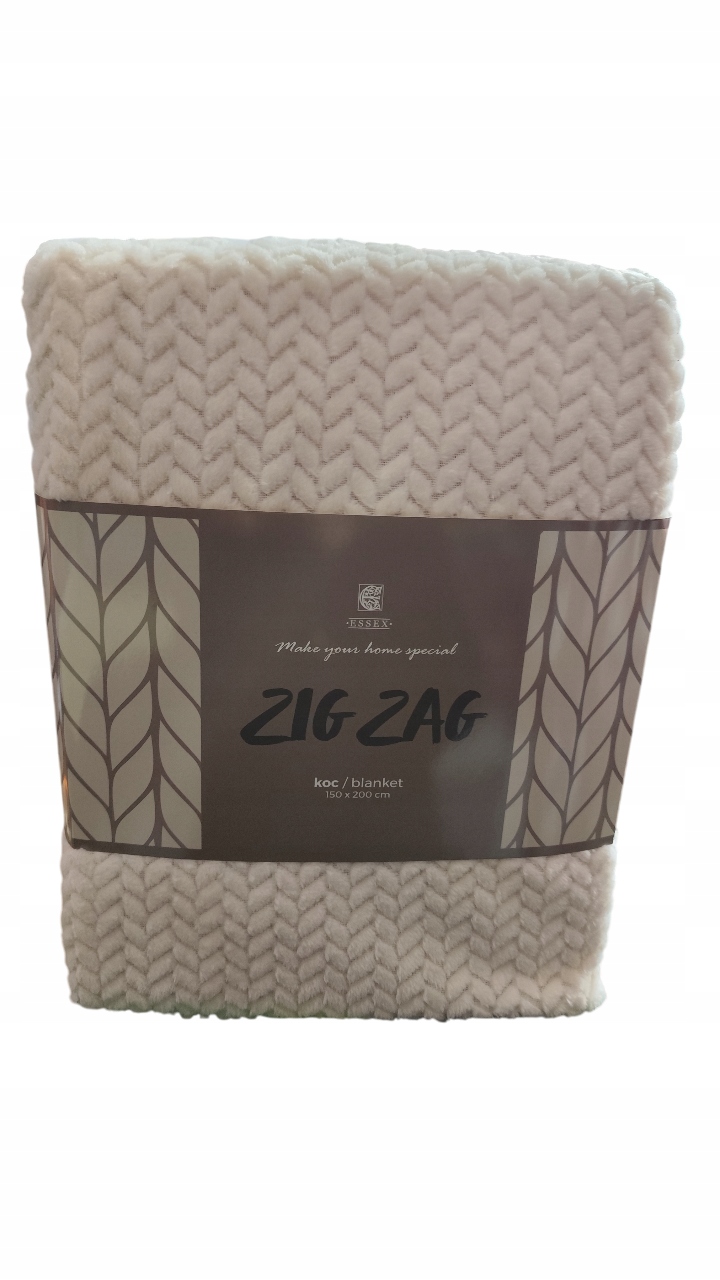Deka přehoz krémová vzor Zig Zag 150x200 jedle jemný dárek