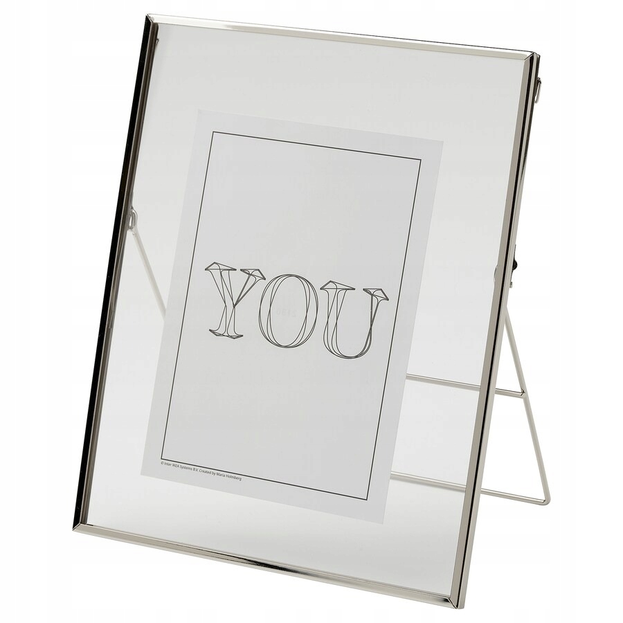 

Ikea Lerboda Ramka stojąca-wisząca srebrny 20x25cm