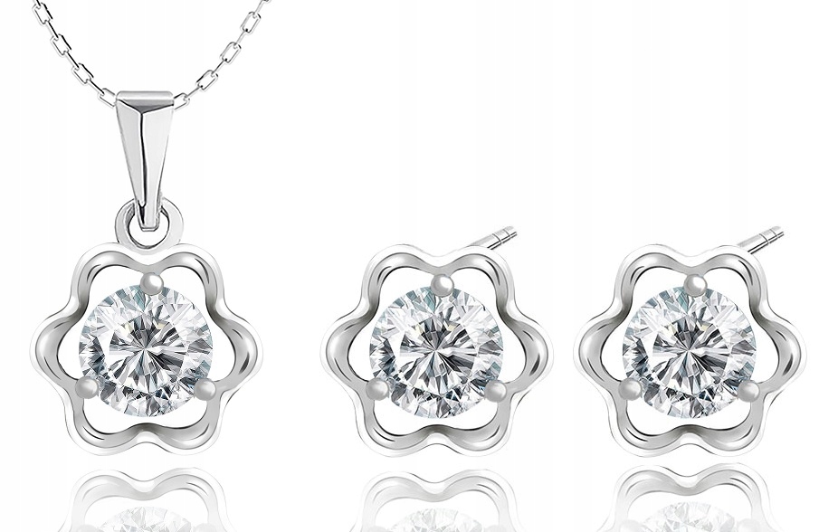 

Srebrny Komplet Biżuterii Z Cyrkoniami pr925