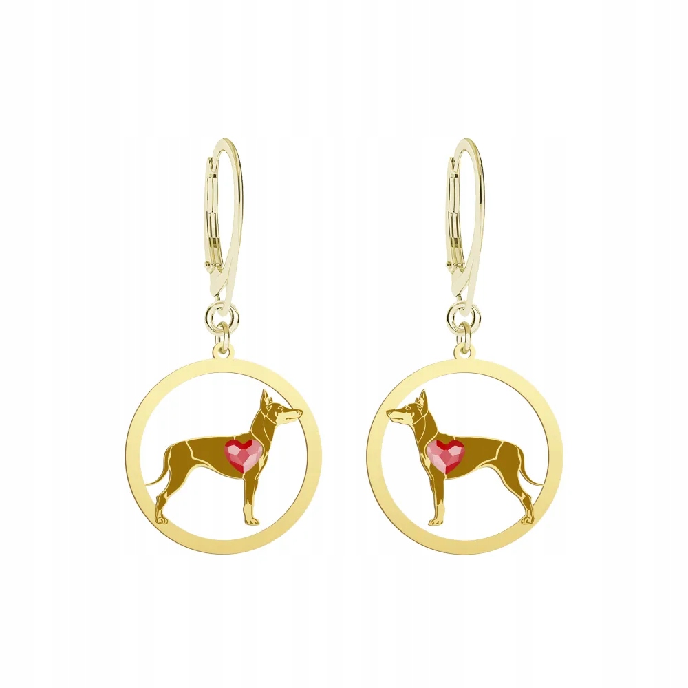 Náušnice Zlaté se psem Anglický teriér Toy Terrier 925 Žena Dárek Gravírování Bonus