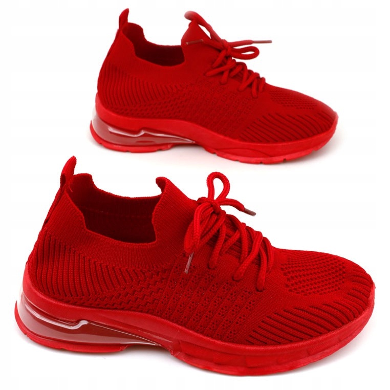 

Buty sportowe dziecięce związane czerwone wygodne