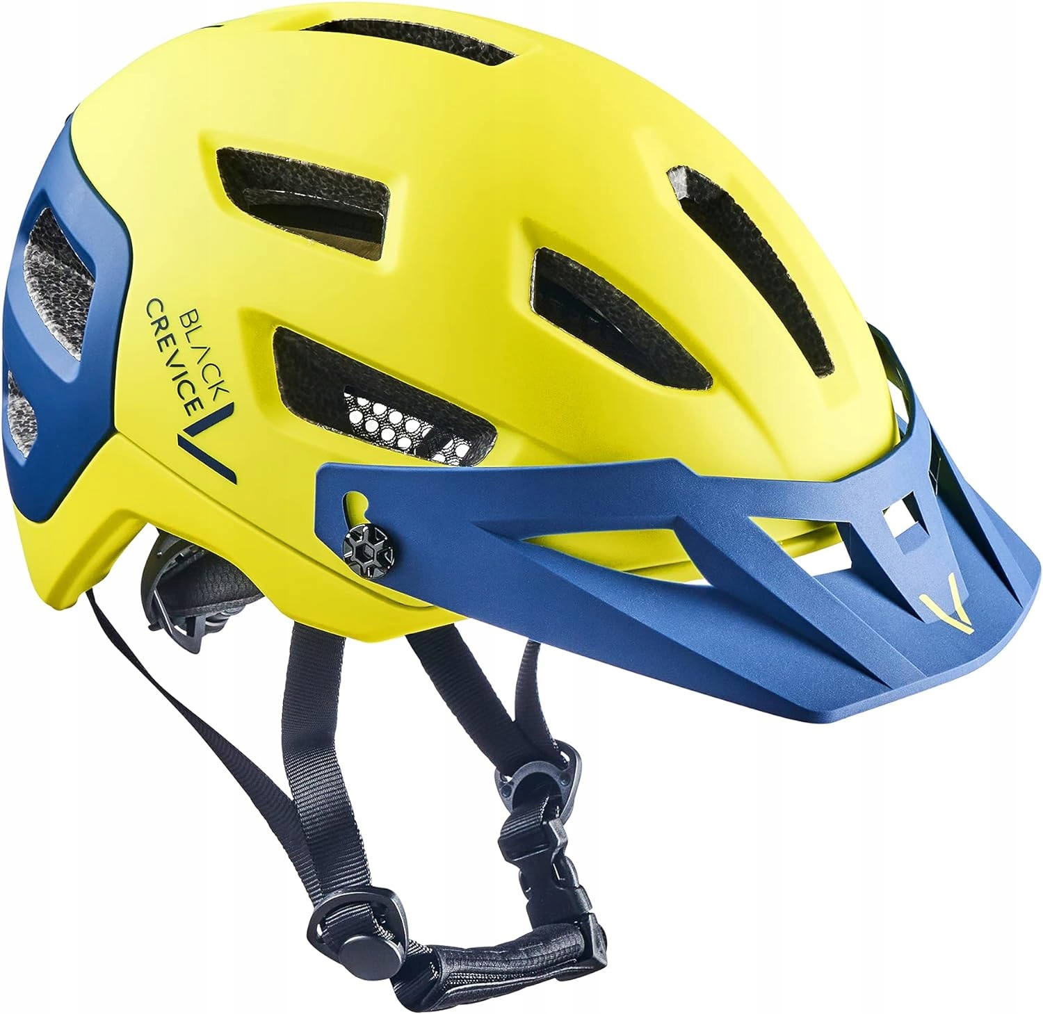 Kask Rowerowy Mtb Black Crevice S/m 54-58CM Żółto-granatowy