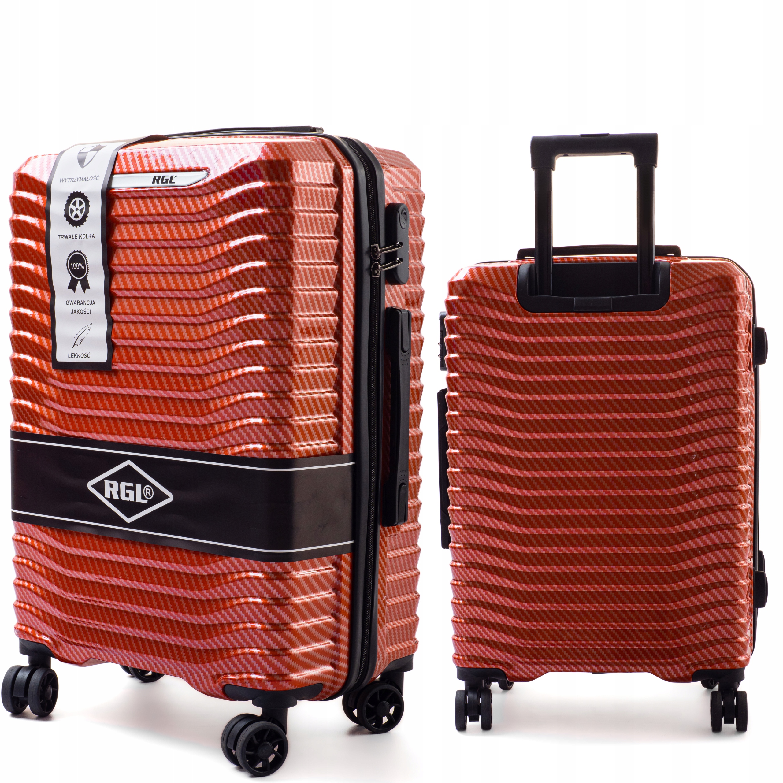 DUŻA XXL WALIZKA NA KÓŁKACH PC1 RGL TORBA PODRÓŻNA POLICARBON POLIWĘGLANF Model XXL PC01