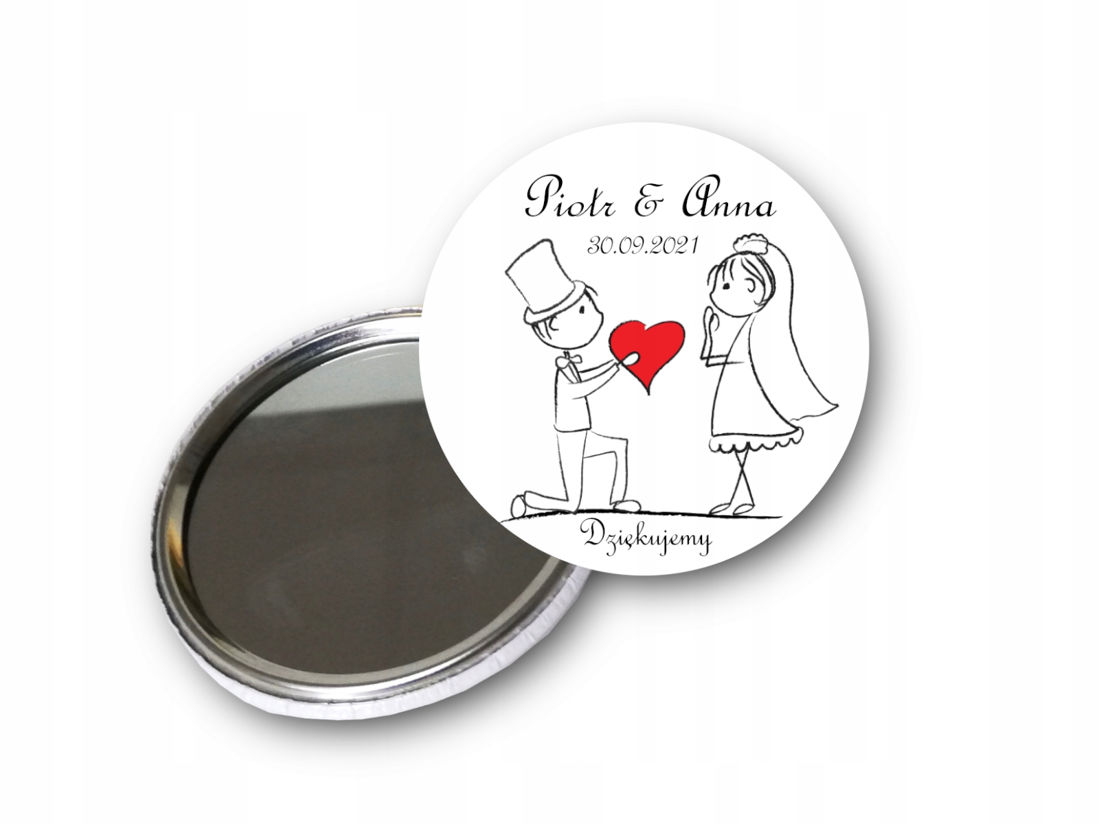 

Podziękowanie upominki dla Gości Ślub lusterko...