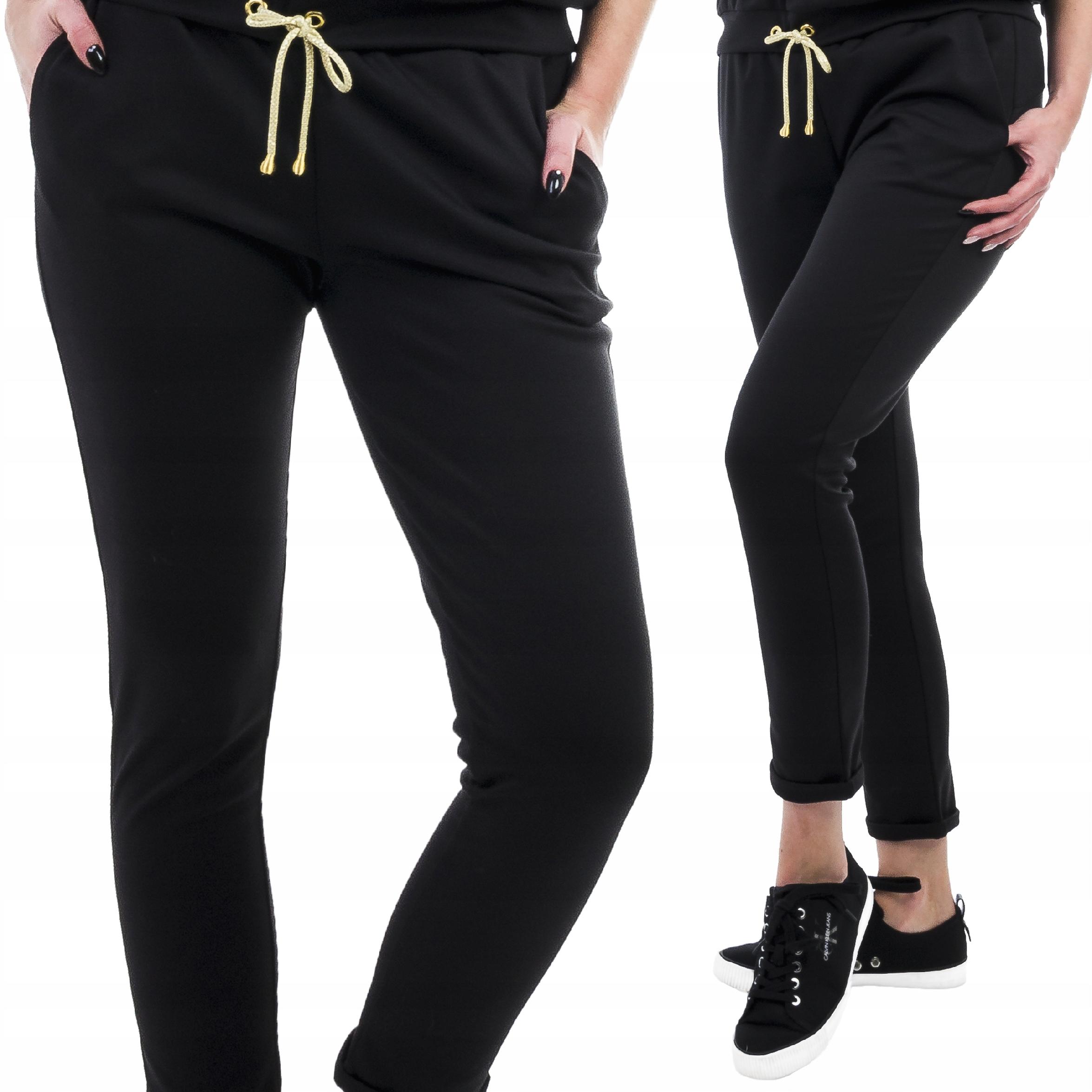 

S290 Spodnie z Mankietem Dres Czarne r. S (36)