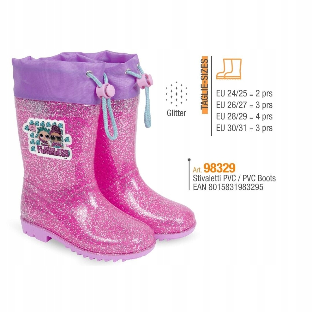 KALOSZE DZIECIĘCE GUMIAKI LOL SURPRISE PERLETTI Kolor różowy