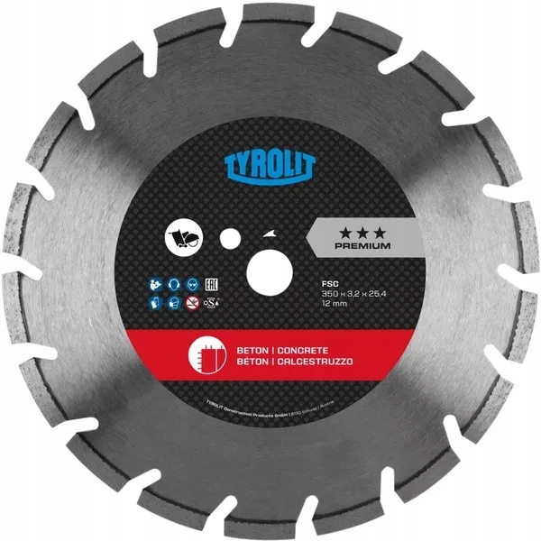 Tarcza Diamentowa Tyrolit Premium Fsc 450 X 3,6 MM 25,4 Na Mokro Do Betonu