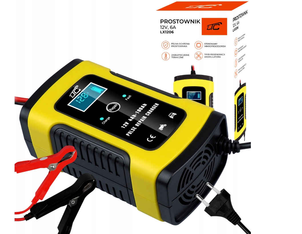 Мощный автоматический выпрямитель LCD 100AH LCD 12V 6A