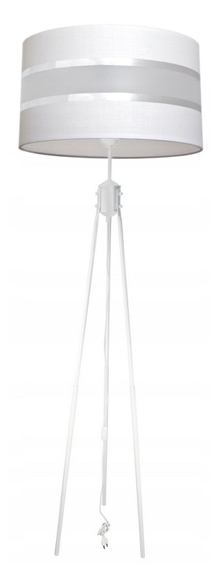 Stojacia podlahová lampa s trojnožkou Adella, biela, na čítanie, loft Led