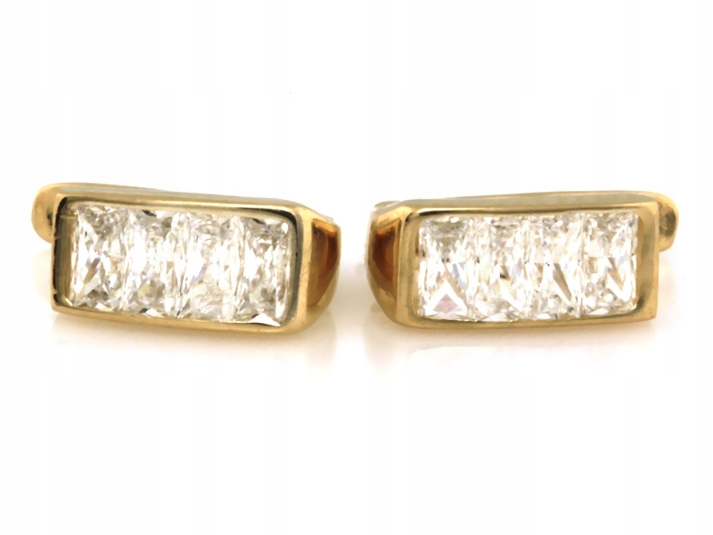 Zlaté náušnice 585 14k s zirkony 1.80g pro ženy Dárek