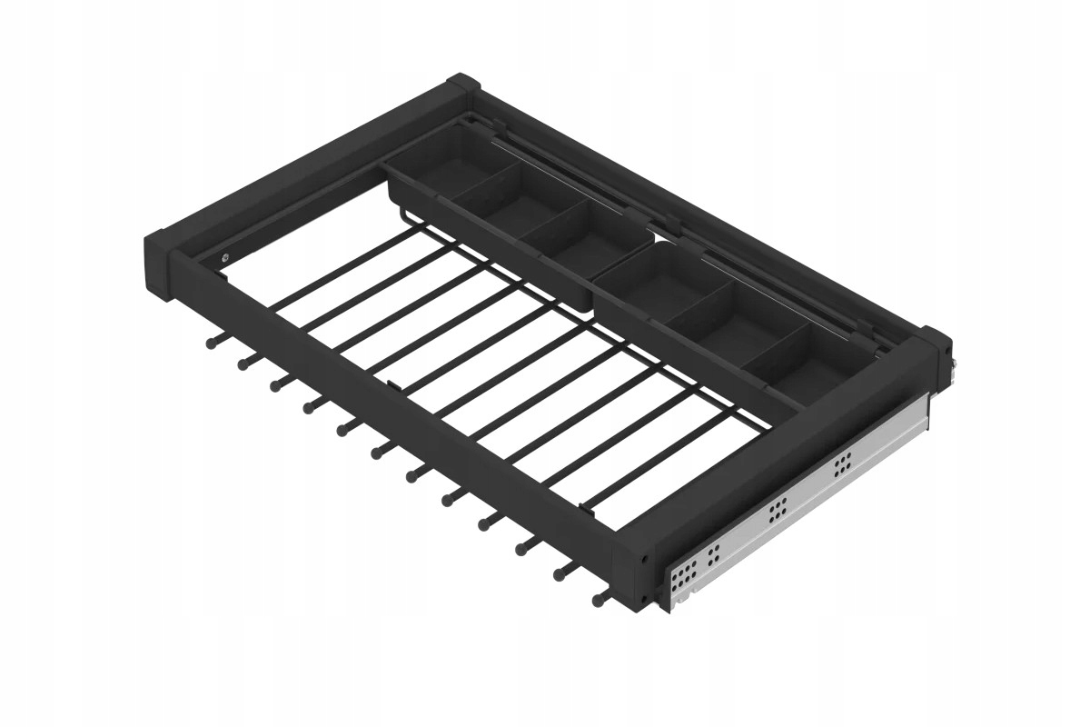 Zásuvka na nohavice organizér Antracit 80 cm, tichý zatvárací mechanizmus Blum, plný výsuv