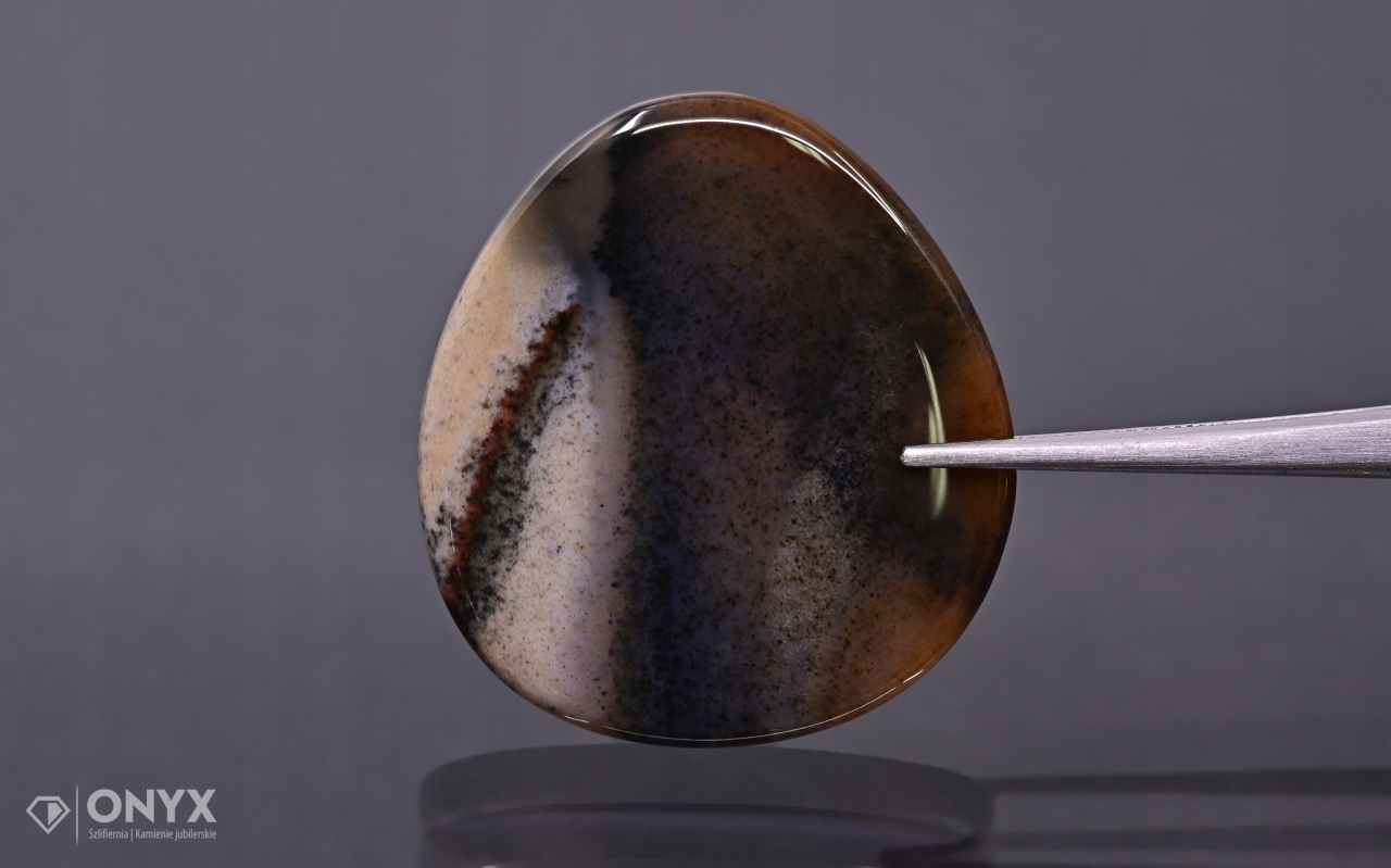 Dendritový achát z Kazachstánu konvexní dlaždice nere