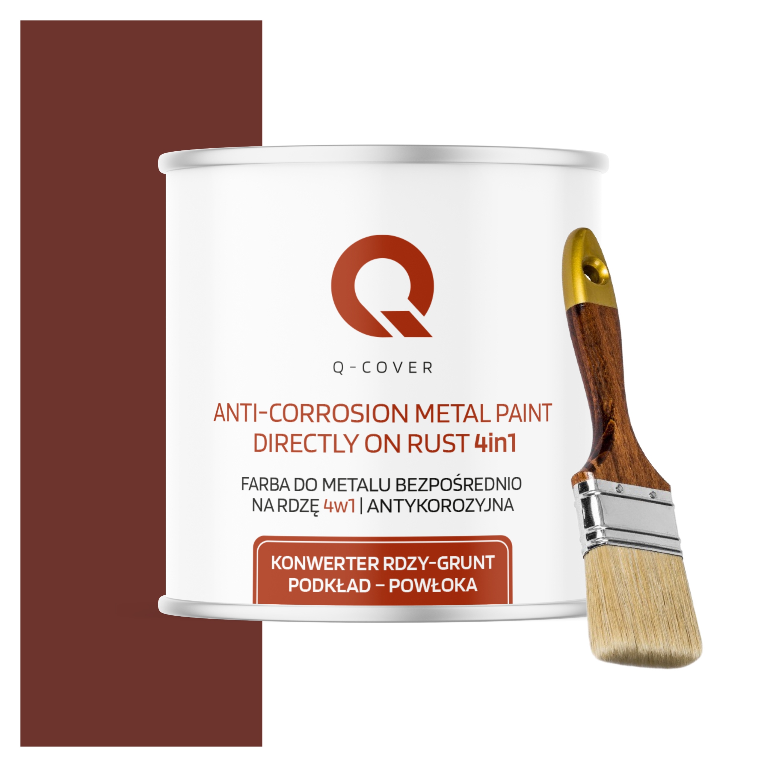 Barva na kov Antikorozní 2.5L Polomatná Třešňová barva štětec Ral 3009