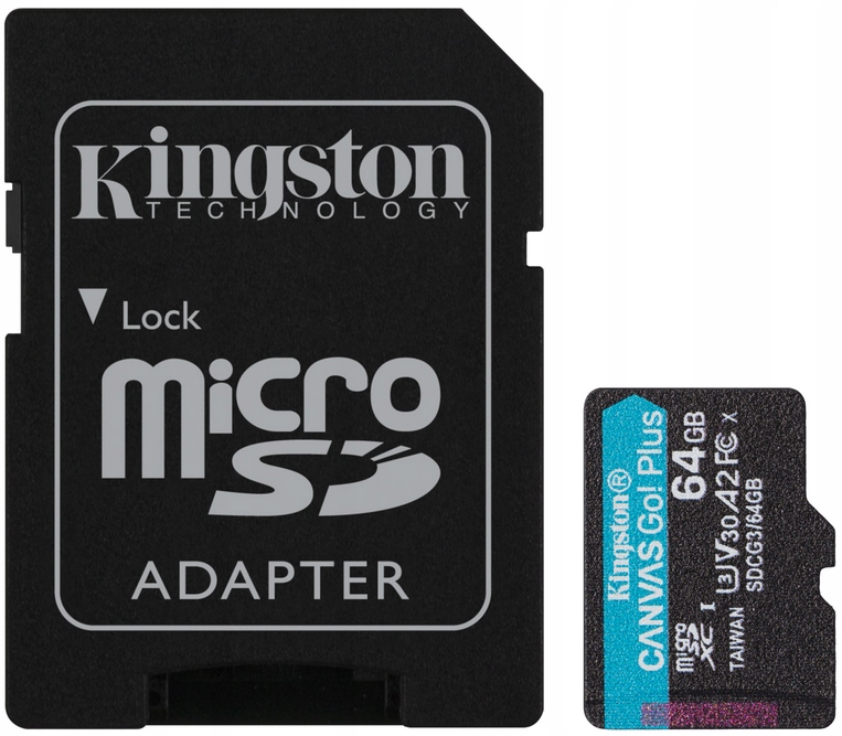 Kingston microSDXC Canvas Go! Plus 128GB 170R A2 U3 V30 Card + adapter EAN (GTIN) 740617301182