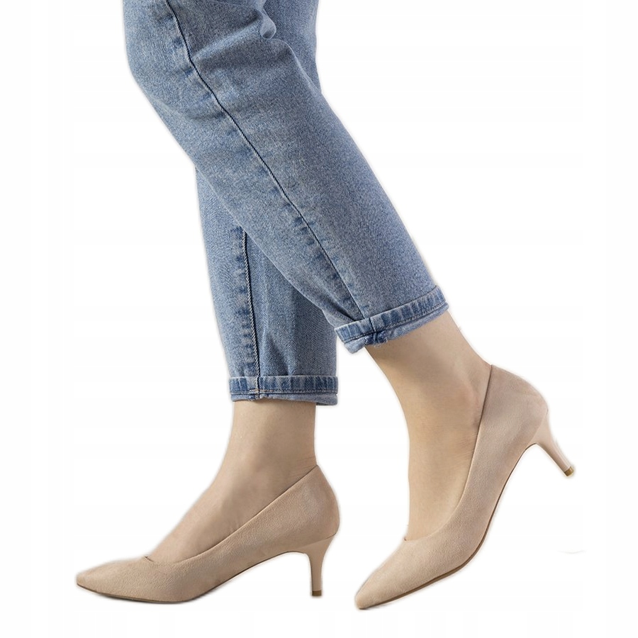 

Beżowy Skóra ekologiczna Buty Czółenka r.38