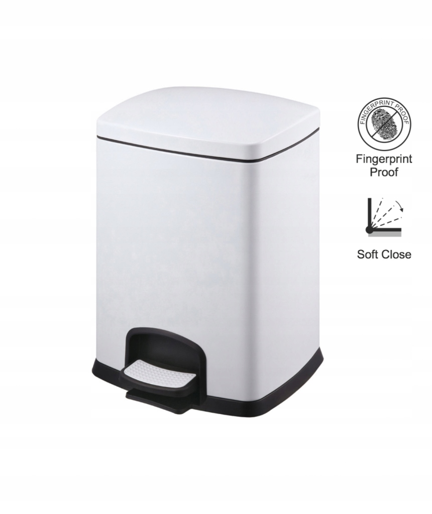 Stella Pedálový koš Premium, obdélníkový, 20 l, bílý, 20.20320 W