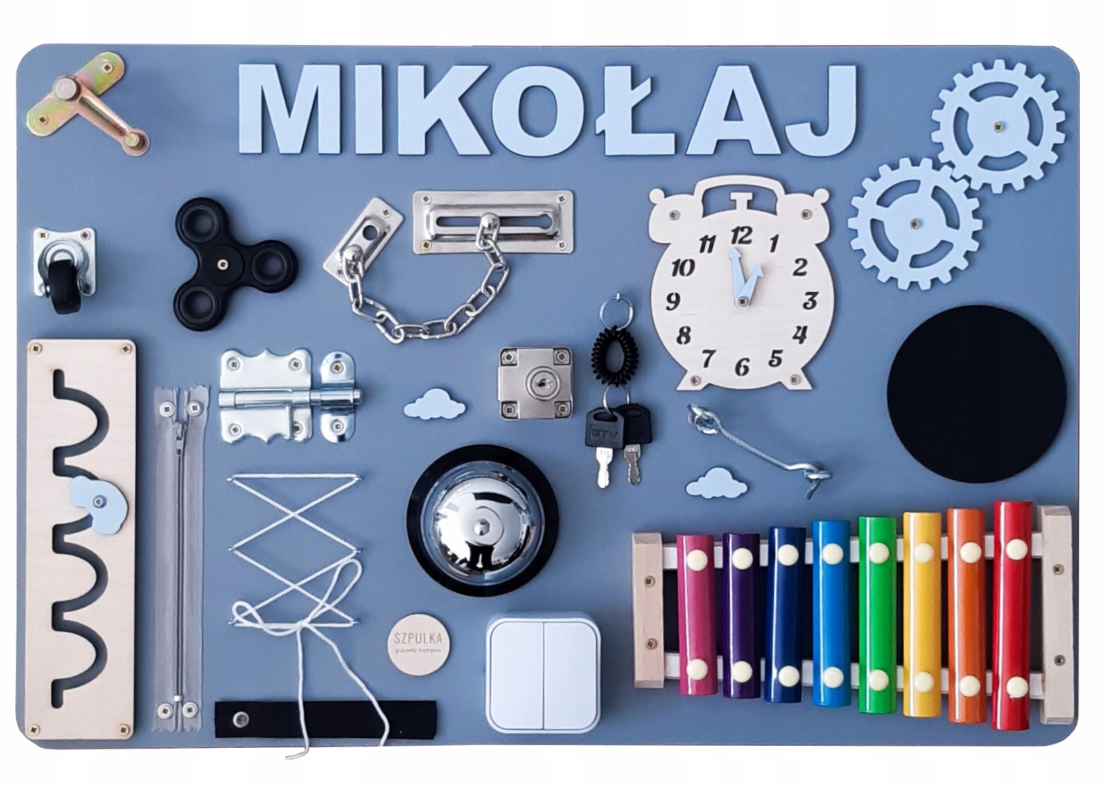 TABLICA MANIPULACYJNA XL MONTESSORI - IMIĘ GRATIS