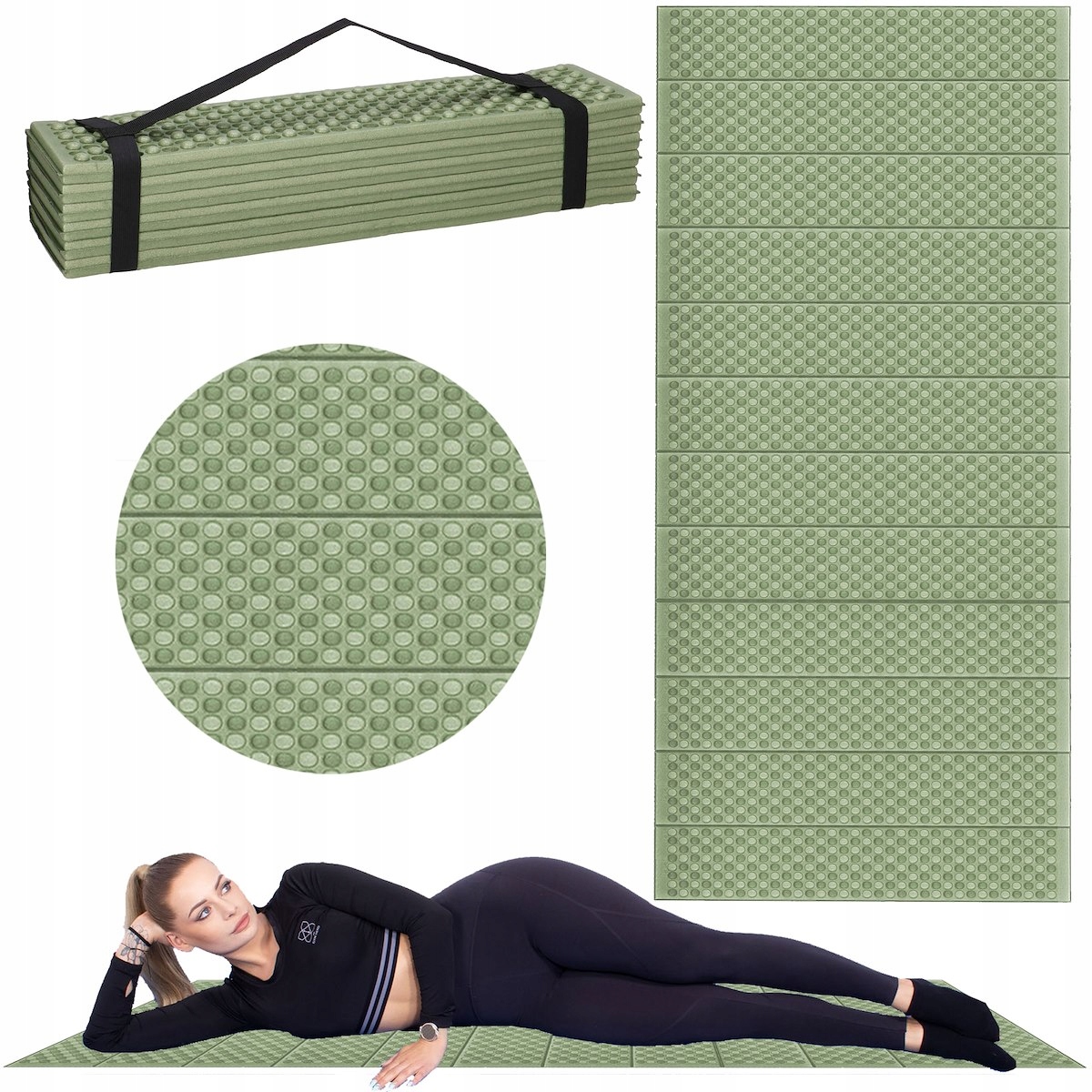 KARIMATA MATA TERMICZNA IZOLACYJNA SKŁADANA DO SPANIA TURYSTYCZNA NA BIWAK Grubość 1.5 cm