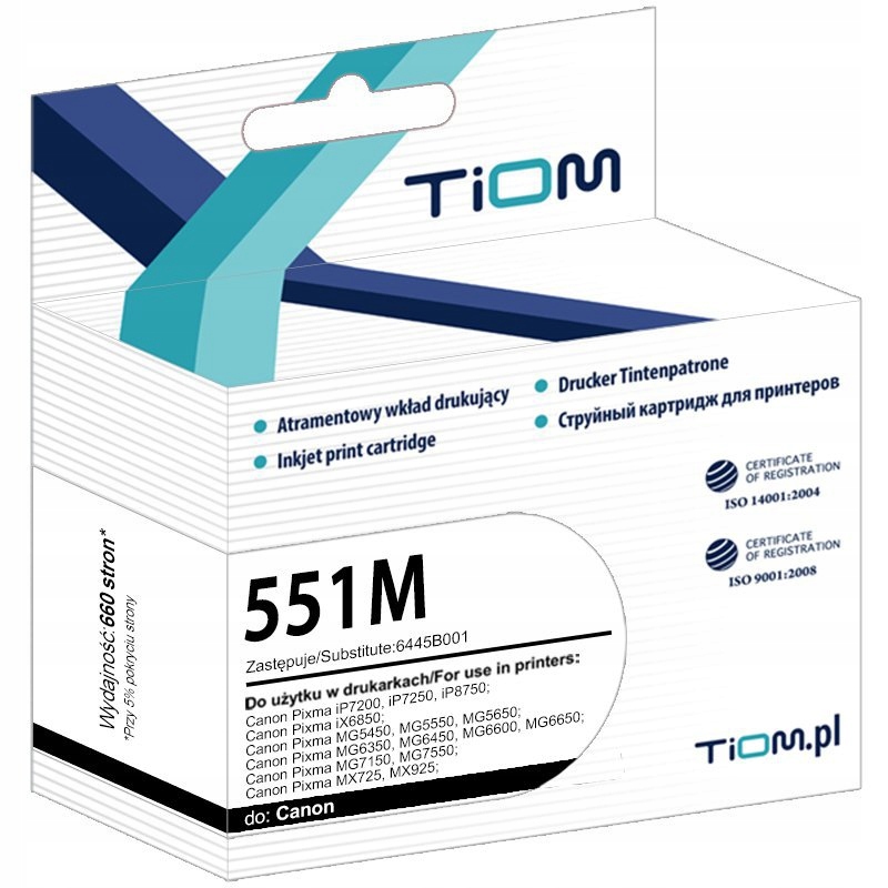 Tusz Tiom do Canon 551M 6445B001 660 str. magenta