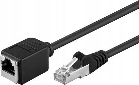 Kabel Lan przedłużacz Cat 5E czarny 1m