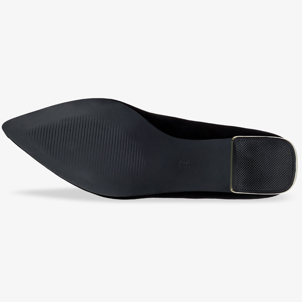 BALERINY DAMSKIE Z OZDOBĄ NA NISKIM OZDOBNYM OBCASIE SKÓRZANA WKŁADKA r 36 Długość wkładki 23.5 cm