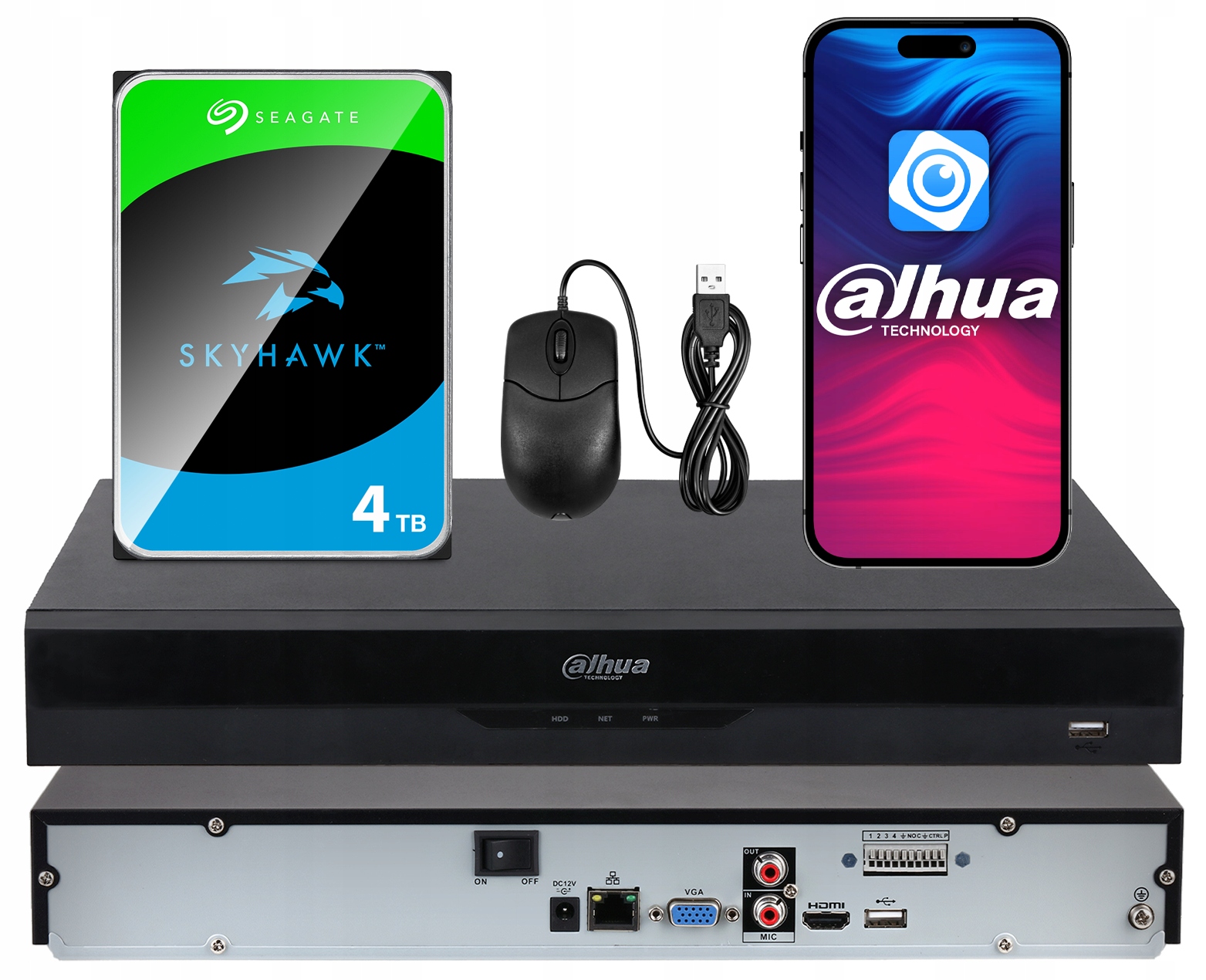 Ip Registrátor NVR4216-EI 16MPx 2xHDD, Ai Dahua WizSense Seagate 4TB