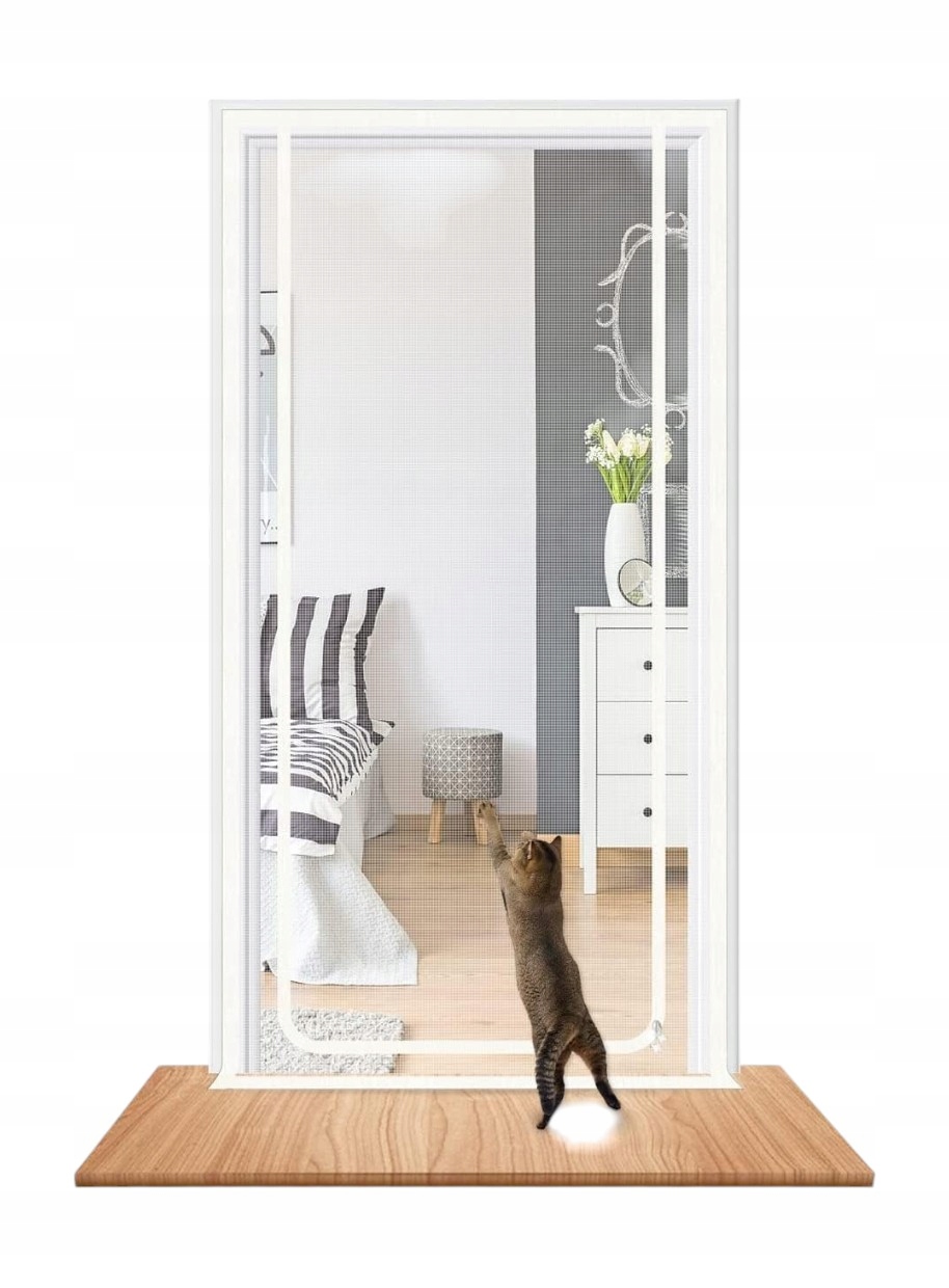 Rackbone Moskytiéra na dveře pro kočky 90x210 závěs se zámkem