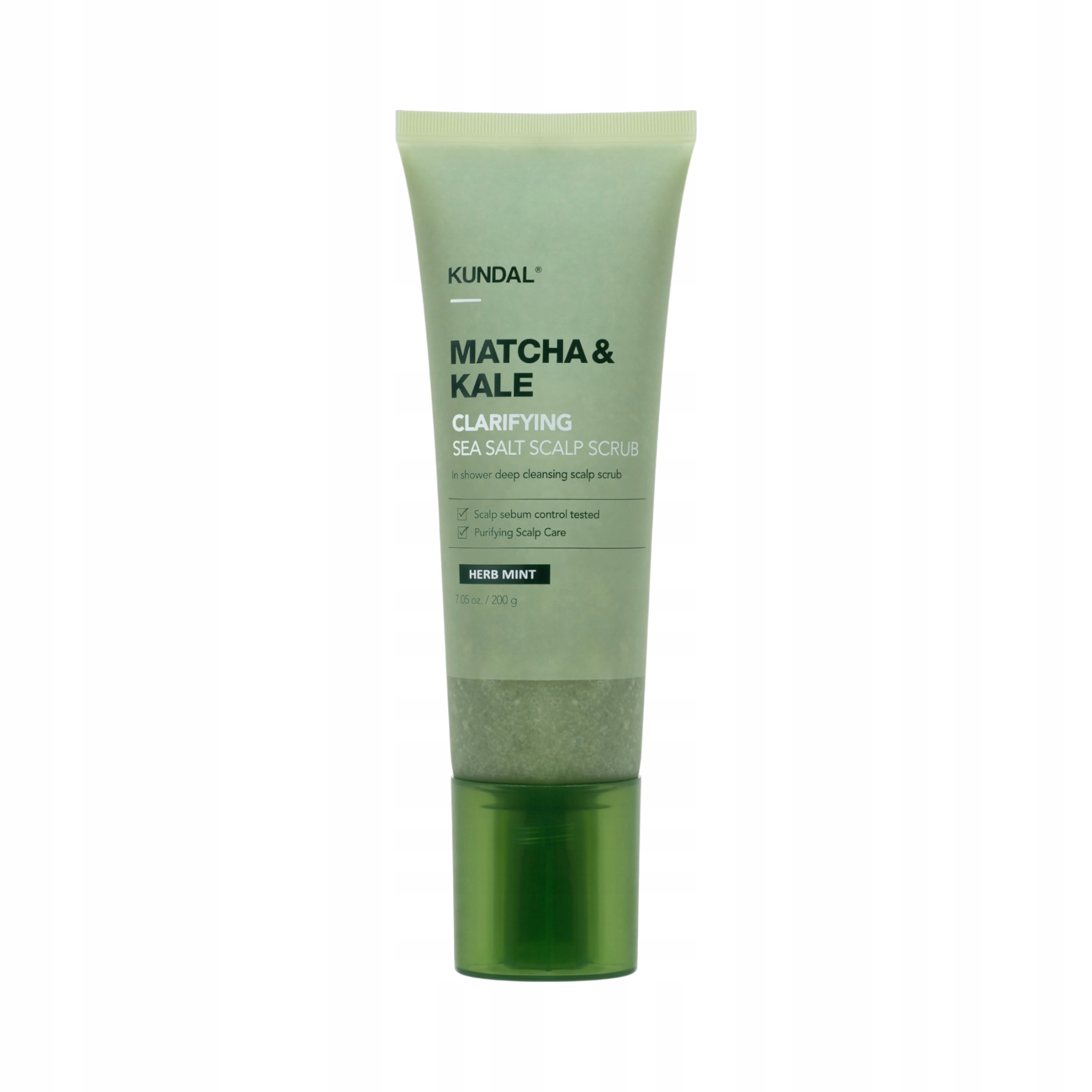 Kundal Matcha&kale Clarifying Sea Salt Scrub Trichologický peeling 200 g