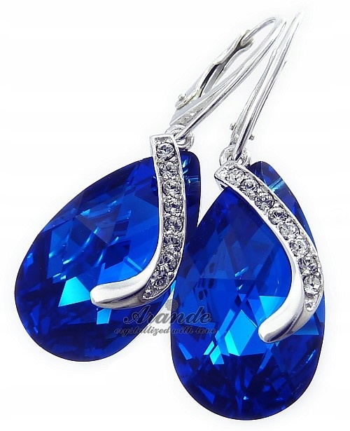 Krystaly Náušnice Blue Comet Senti Stříbro Arande