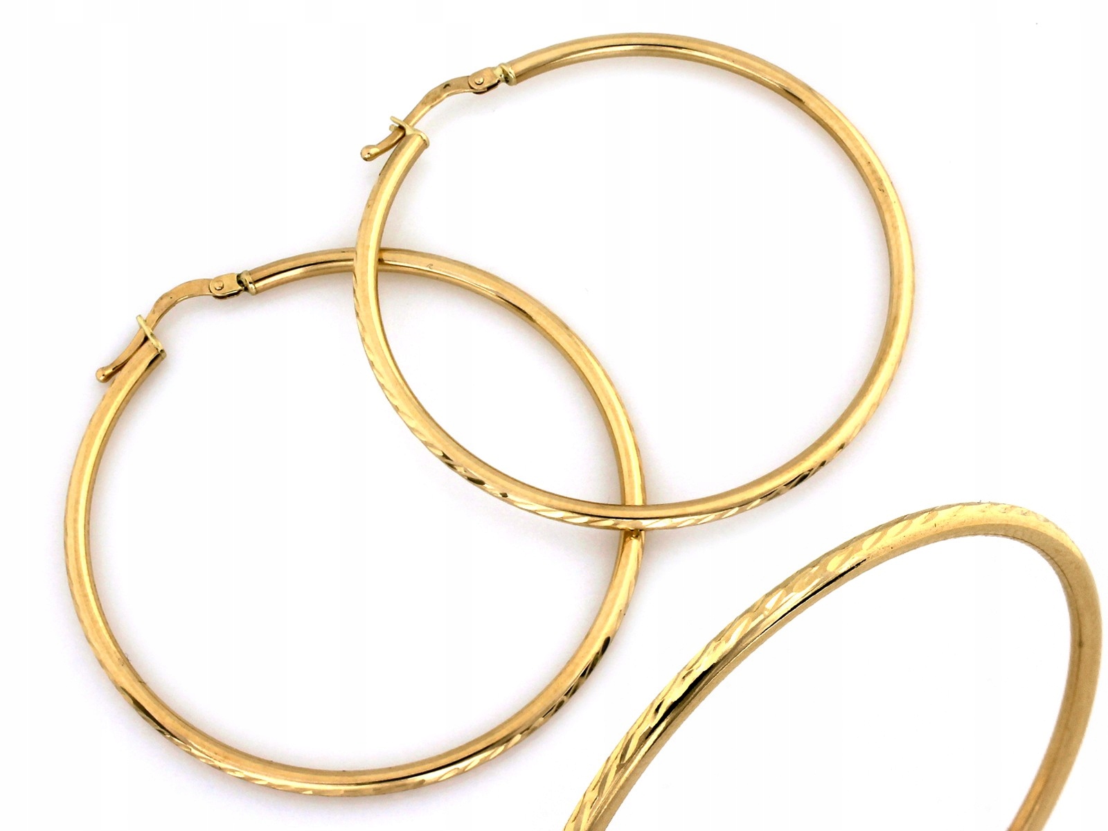 Zlaté náušnice pro ženu 585 kola, módní, efektní, ideální jako dárek 14k