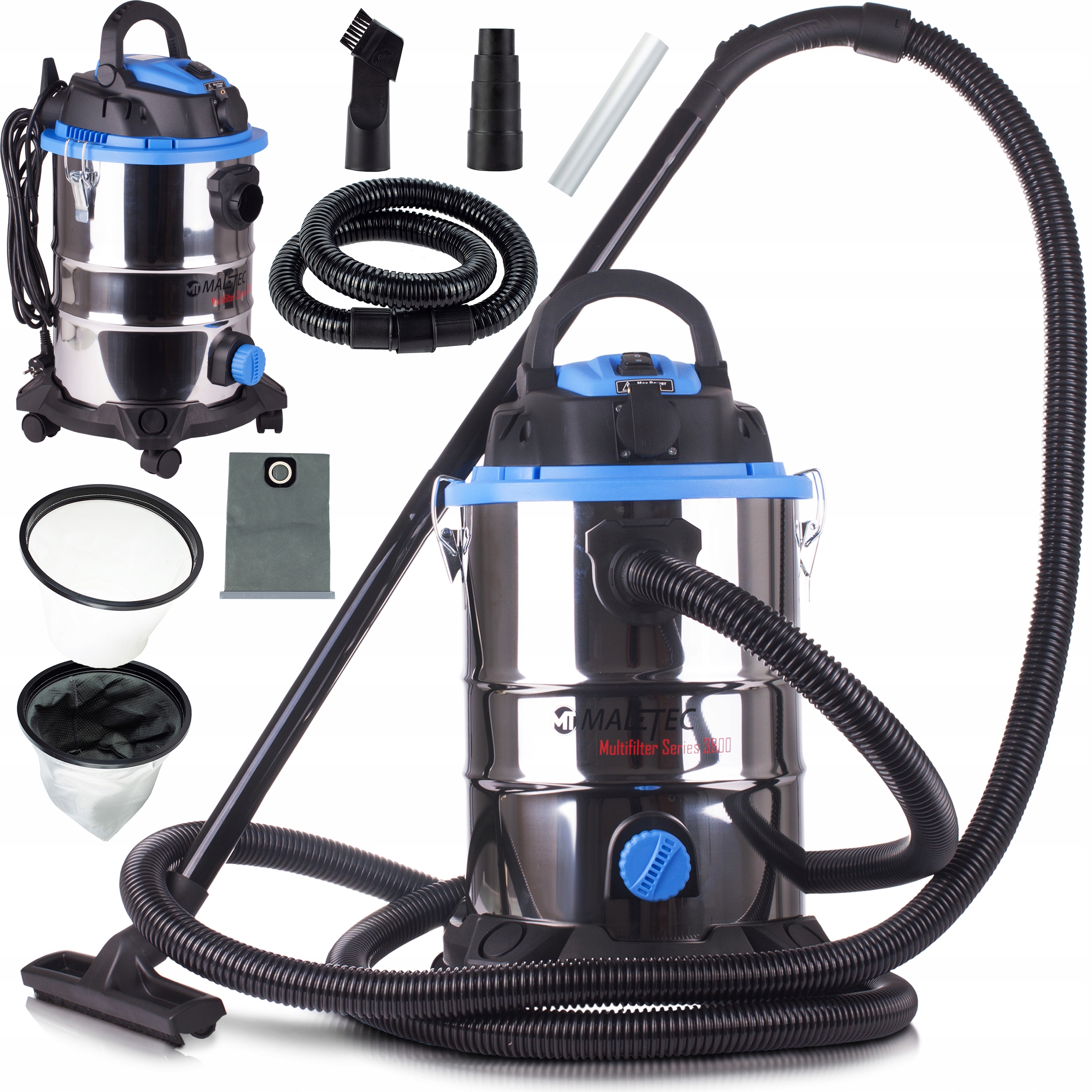 ODKURZACZ PRZEMYSŁOWY BEZWORKOWY POPIÓŁ 3800W 25L