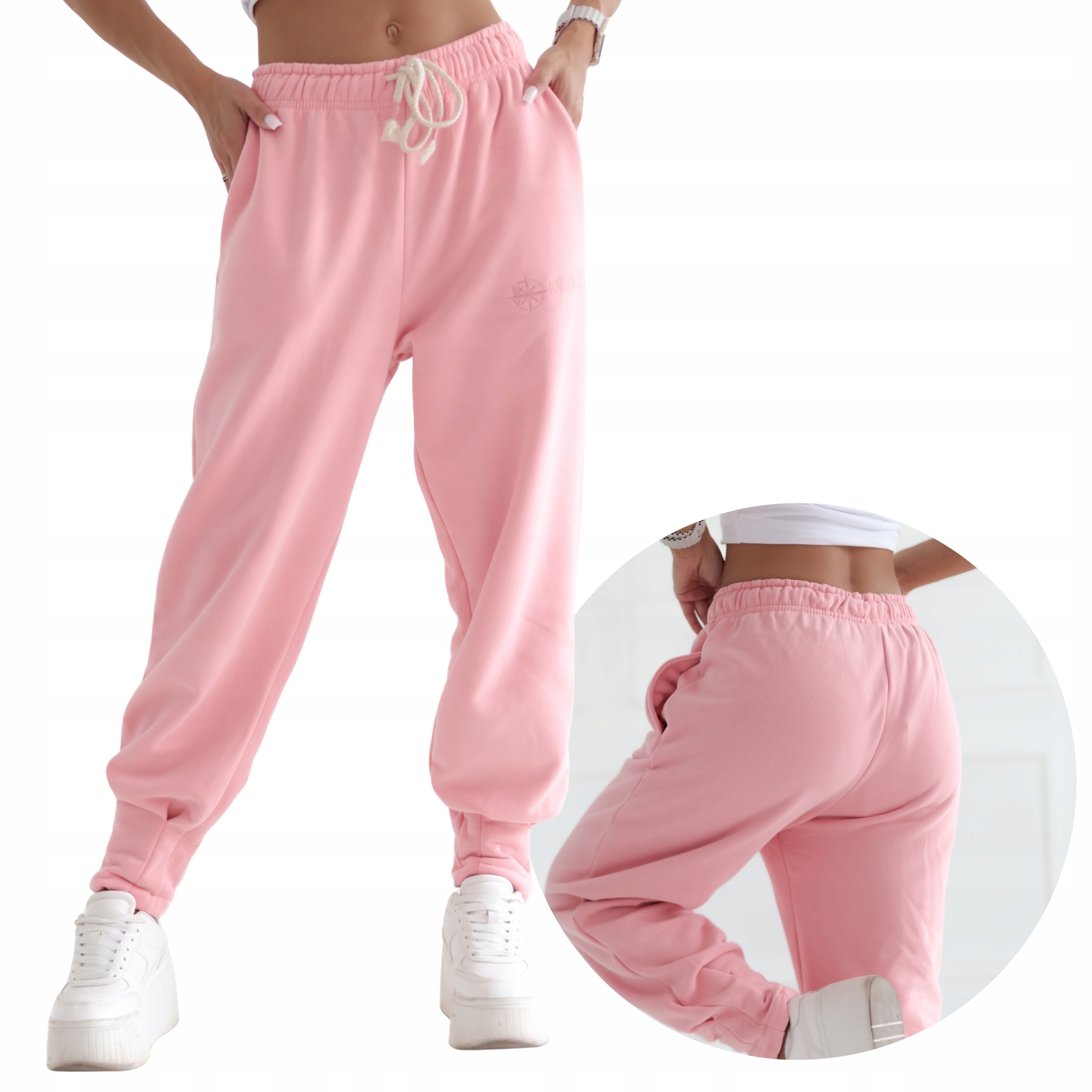 Teplákové kalhoty volné tepláky baloon Premium dárek růžová M/L