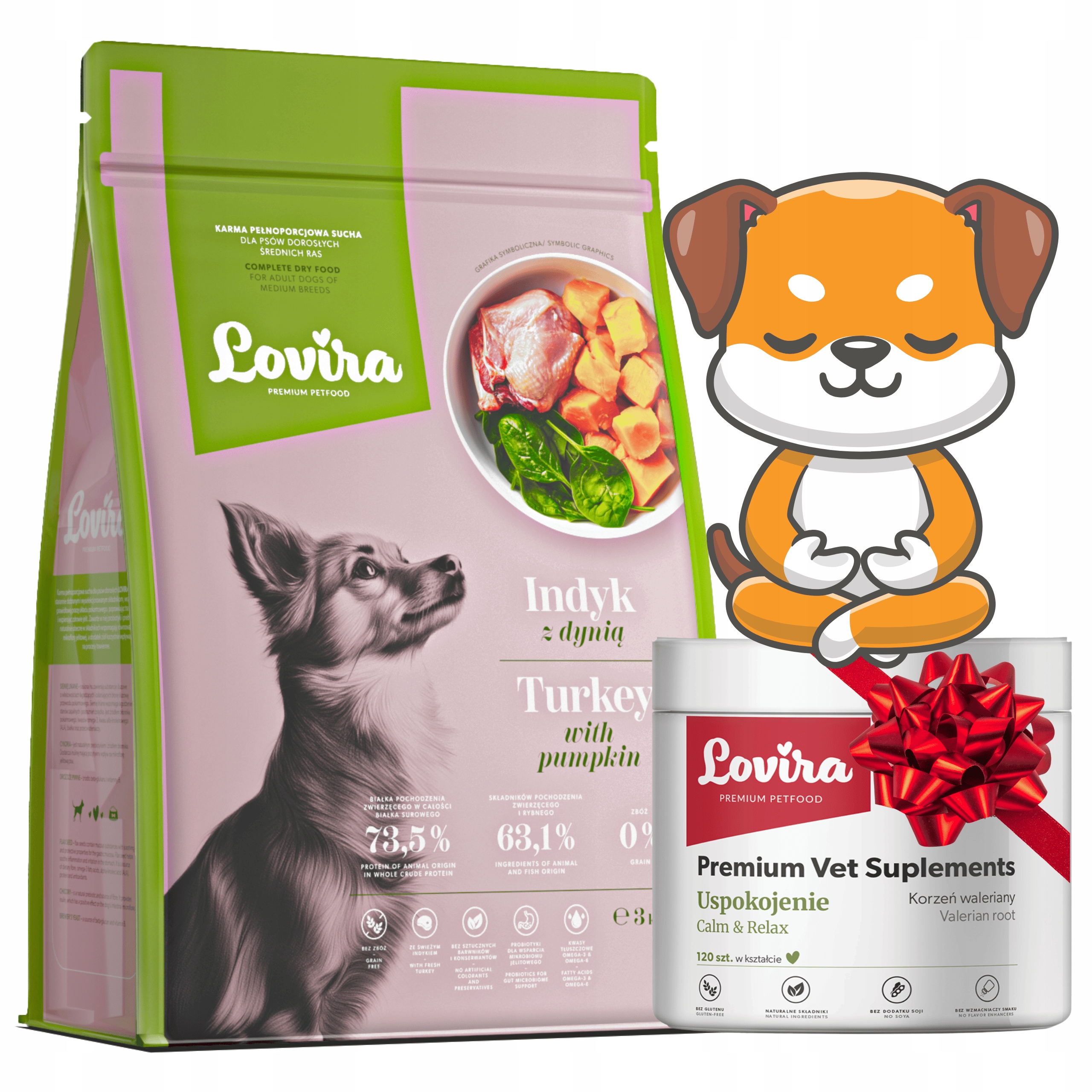 Krmivo Suché Krůta+bonus Doplňky Pro Psa Na Stres 120 ks na uklidnění