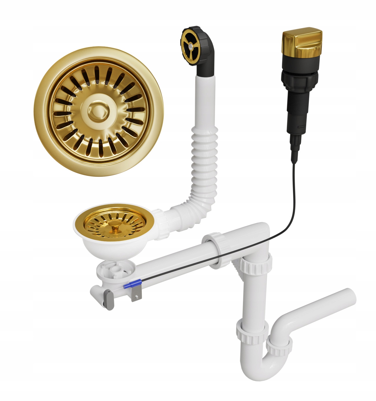 

Syfon do zlewu jednokomorowego automat sitko złote