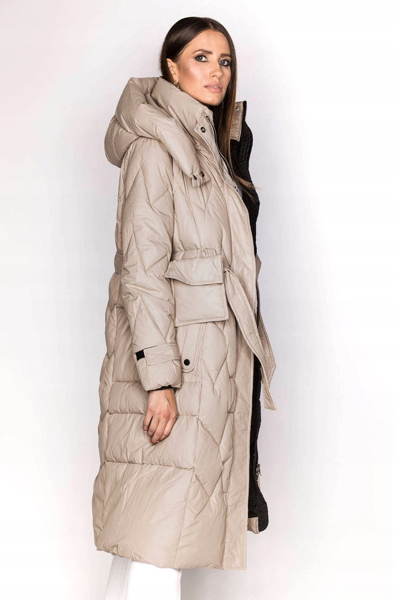Dlouhá Bunda S Kapucí AG2-J82 Béžová M (38)