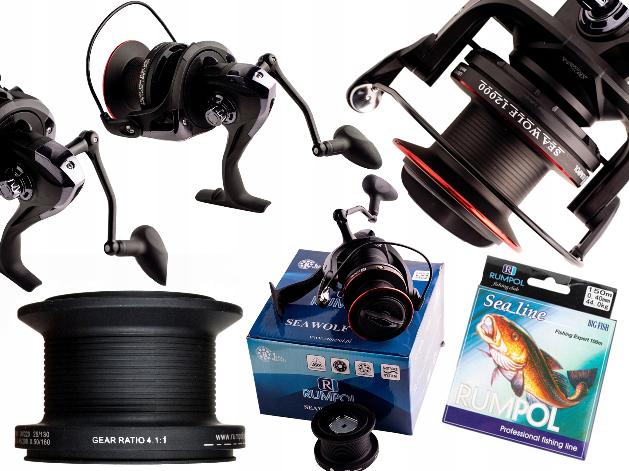 Mořský Naviják Rumpol 12000 Sea Wolf – Kaprový Sumcový Šňůra!