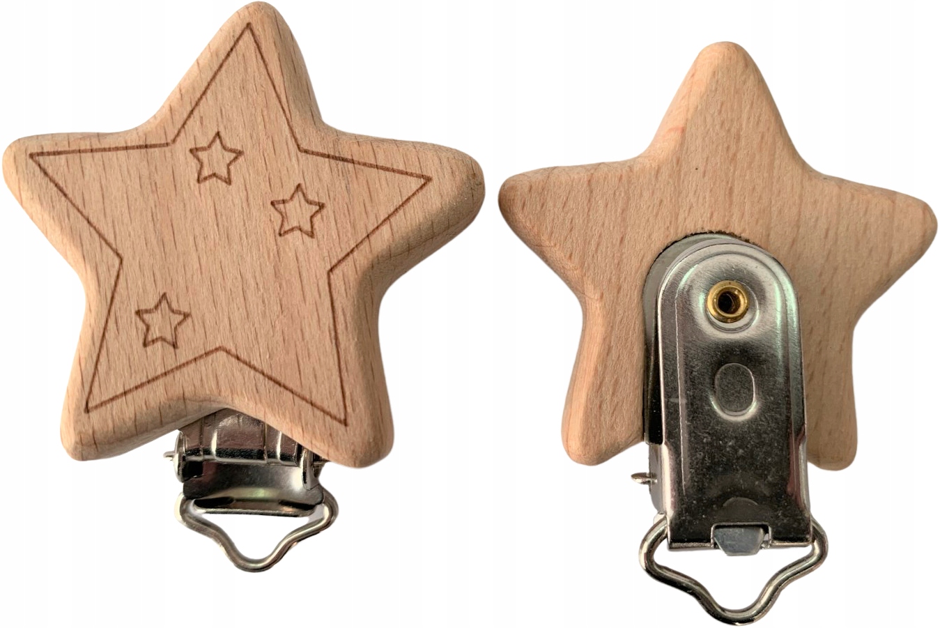 Drewniana zawieszka do smoczka GWIAZDA GRAWER BUK